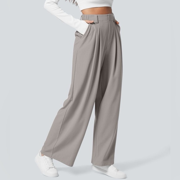 Halara Flex™ High Waisted Side Pocket Wide Leg Waffle Work Pants Petite - Picture 1 of 4